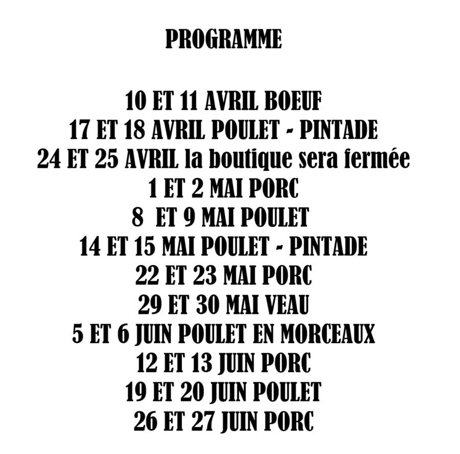 PROGRAMME DES VENTES