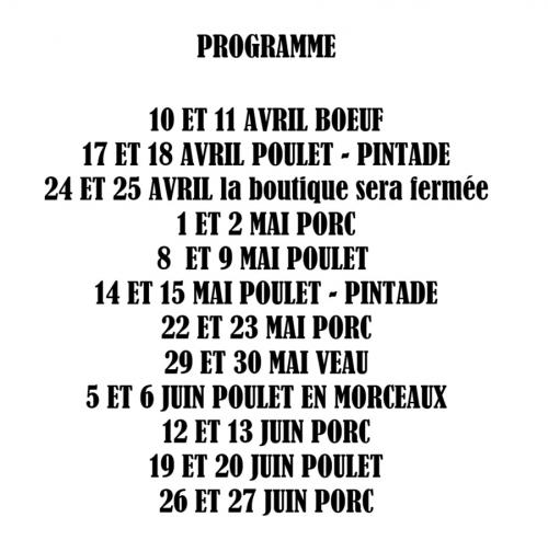 PROGRAMME DES VENTES